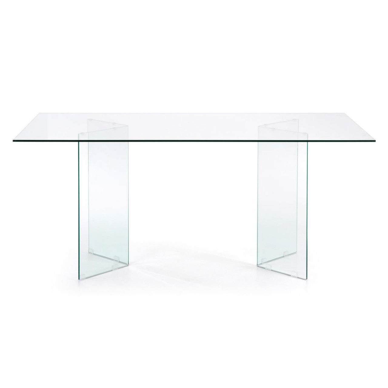 Masa dining transparenta din sticla 90x200 cm Burano Kave Home