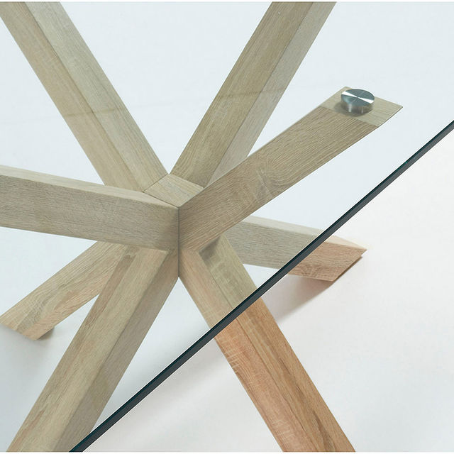 Masa dining transparenta/maro din metal 100x180 cm Argo Kave Home