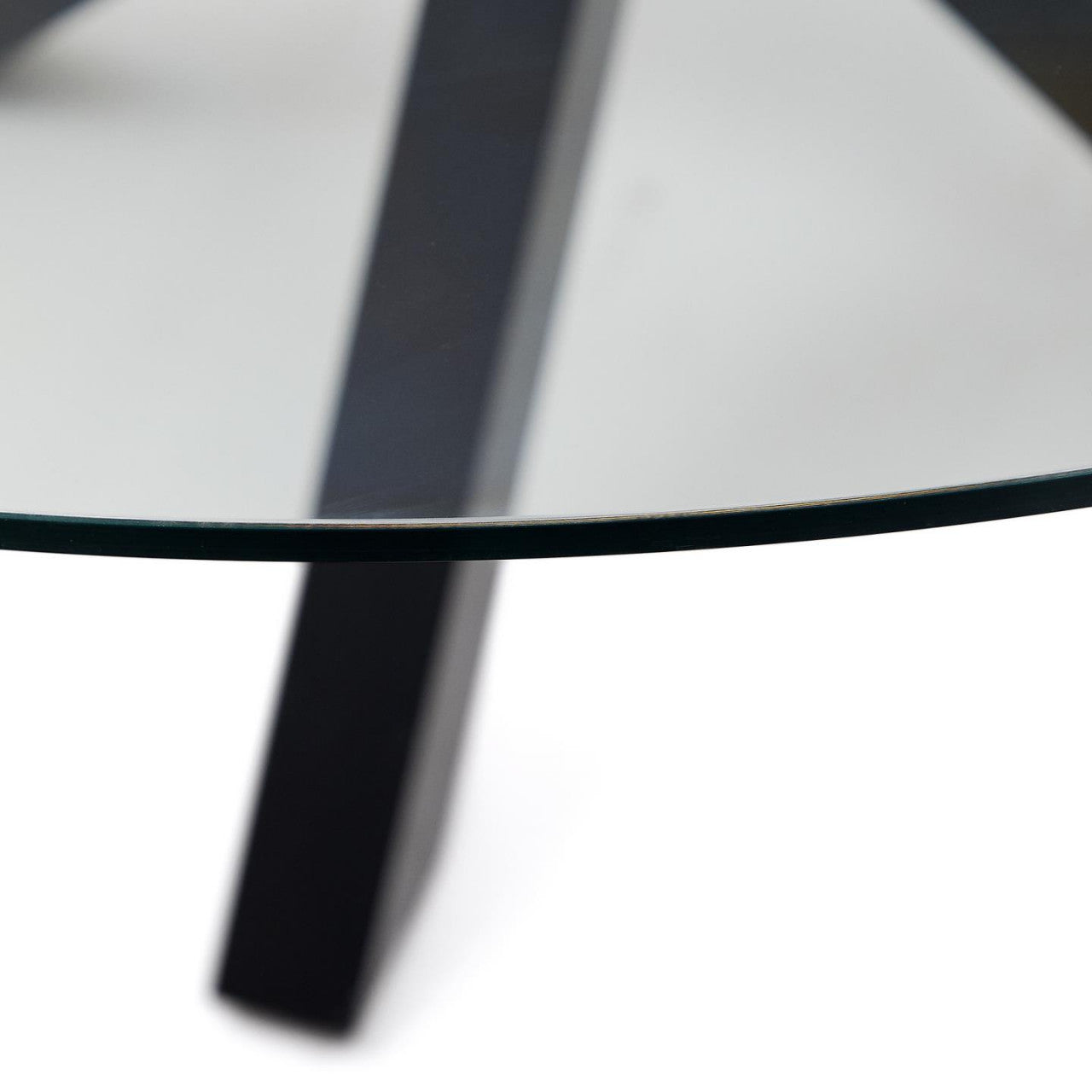 Masa dining transparenta/neagra din metal si sticla 150 cm Argo Kave Home
