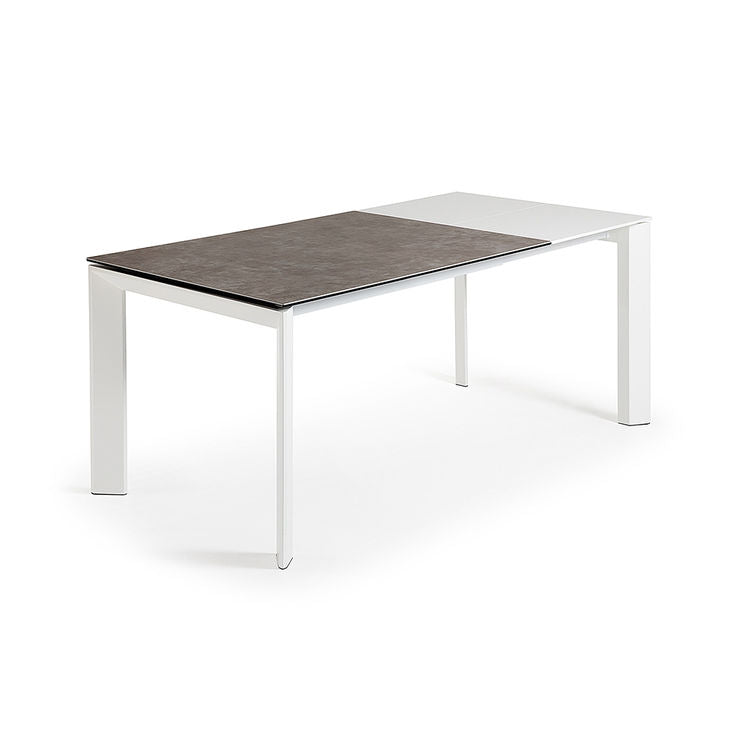 Masa extensibila alba din metal 80x120(180) cm Axis Vulcano Ash Kave Home