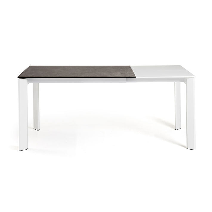 Masa extensibila alba din metal 80x120(180) cm Axis Vulcano Ash Kave Home
