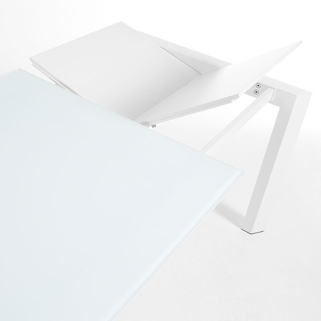 Masa extensibila alba din metal 90x140(200) cm Axis Kave Home