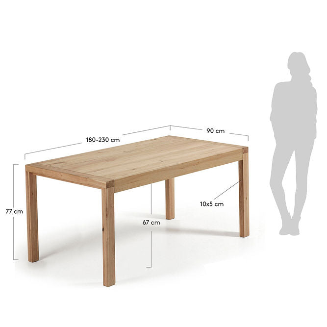 Masa extensibila maro din lemn 90x180(230) cm Briva Kave Home