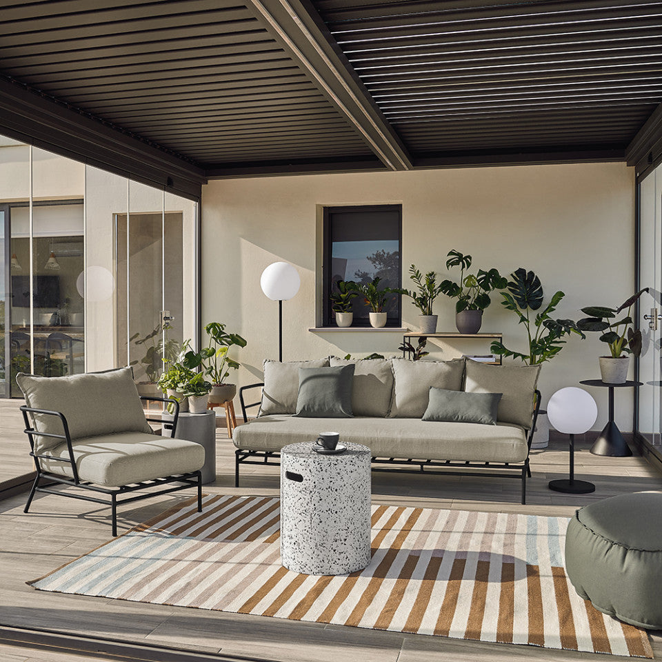 Masa laterala exterior alba din ciment 35 cm Jenell Kave Home