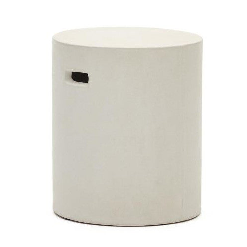 Masa laterala exterior alba din ciment 37 cm Aiguablava Kave Home