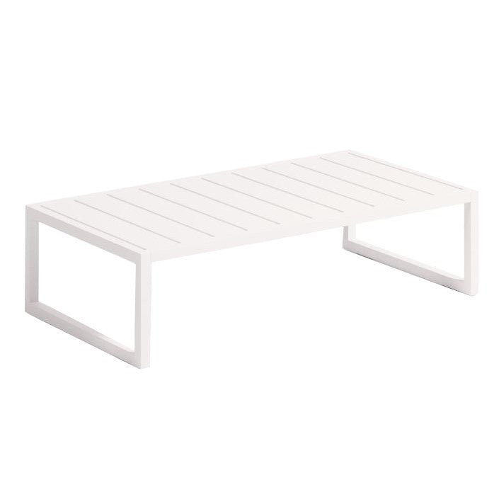 Masa laterala exterior alba din metal 60x114 cm Comova Kave Home