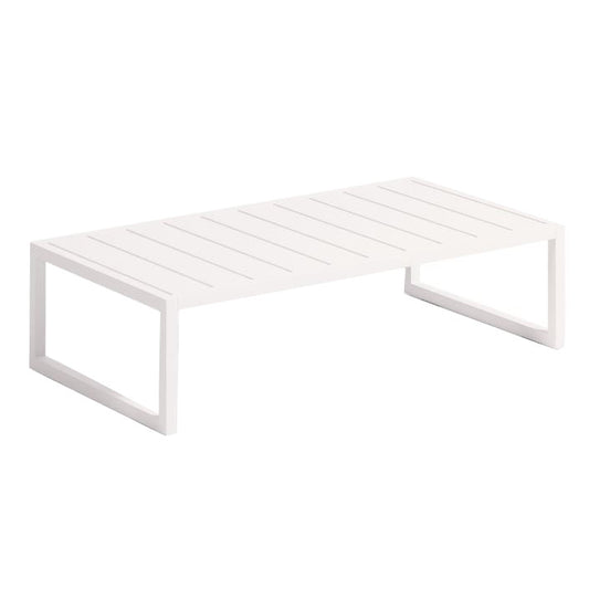 Masa laterala exterior alba din metal 60x114 cm Comova Kave Home