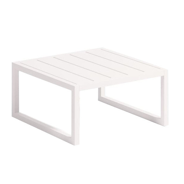 Masa laterala exterior alba din metal 60x60 cm Comova Kave Home