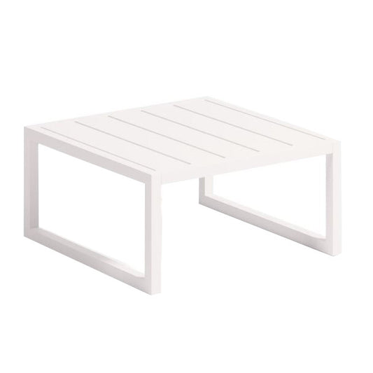 Masa laterala exterior alba din metal 60x60 cm Comova Kave Home