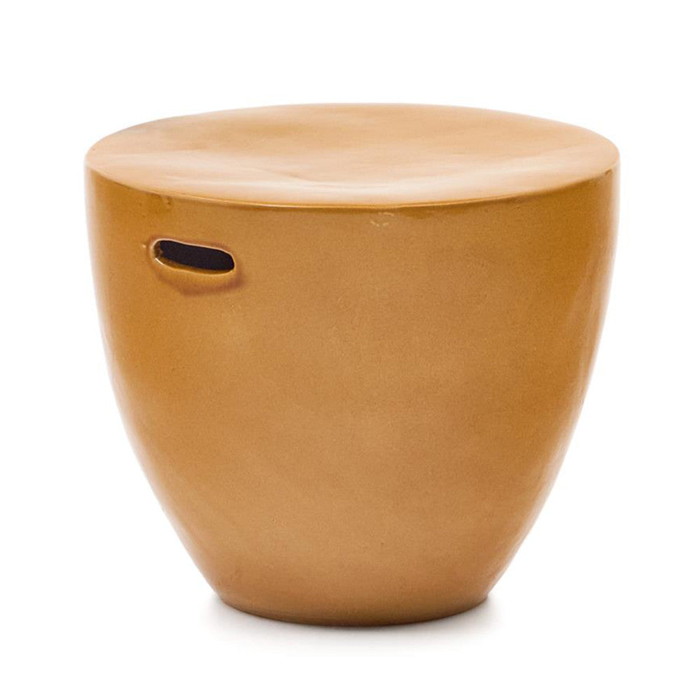 Masa laterala exterior galben mustar din ciment 46 cm Mesquida Kave Home