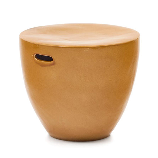 Masa laterala exterior galben mustar din ciment 46 cm Mesquida Kave Home