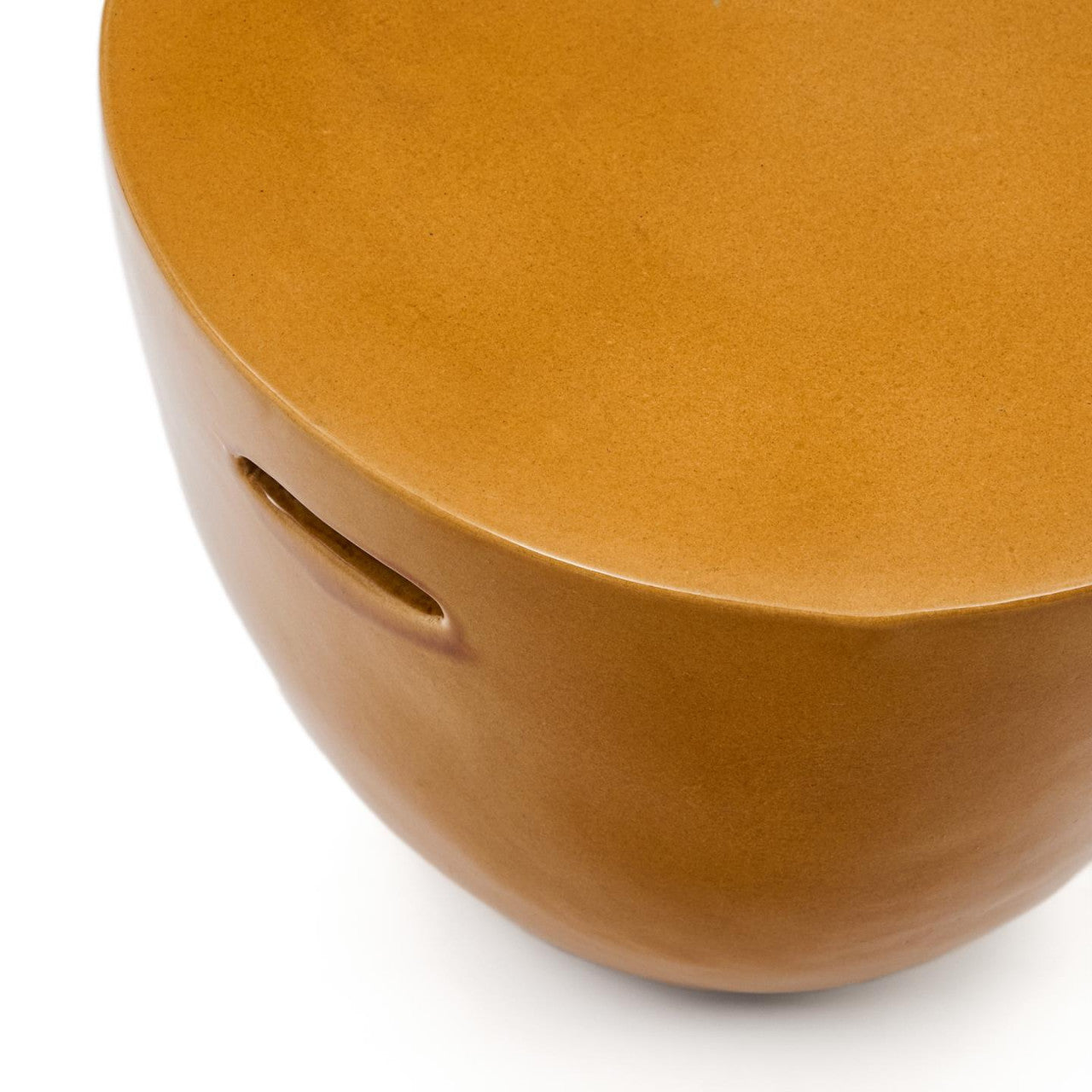 Masa laterala exterior galben mustar din ciment 46 cm Mesquida Kave Home