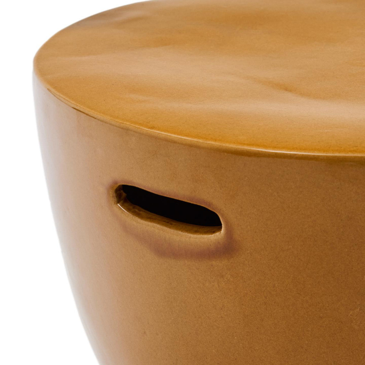 Masa laterala exterior galben mustar din ciment 46 cm Mesquida Kave Home
