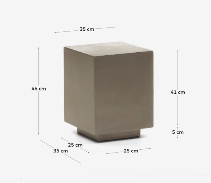 Masa laterala exterior gri din ciment 35x35 cm Rustella Kave Home