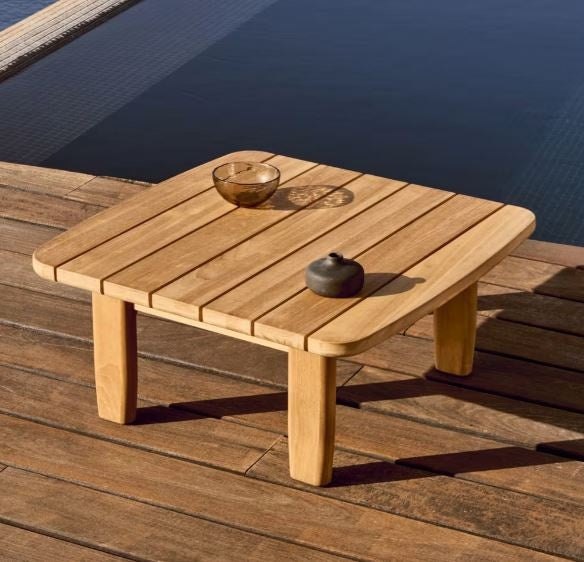 Masa laterala exterior maro din lemn 70x70 cm Tirant Kave Home