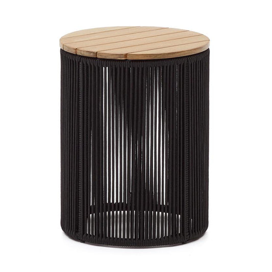 Masa laterala exterior maro/neagra din lemn 40 cm Dandara Kave Home