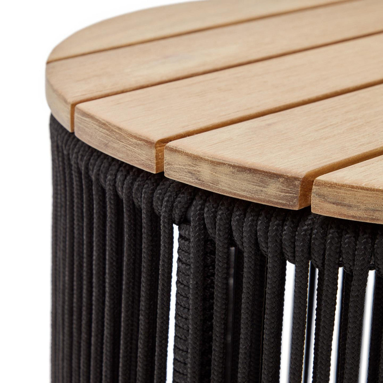 Masa laterala exterior maro/neagra din lemn 40 cm Dandara Kave Home