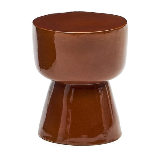 Masa laterala exterior maro teracota din ceramica 36 cm Mesquida Kave Home