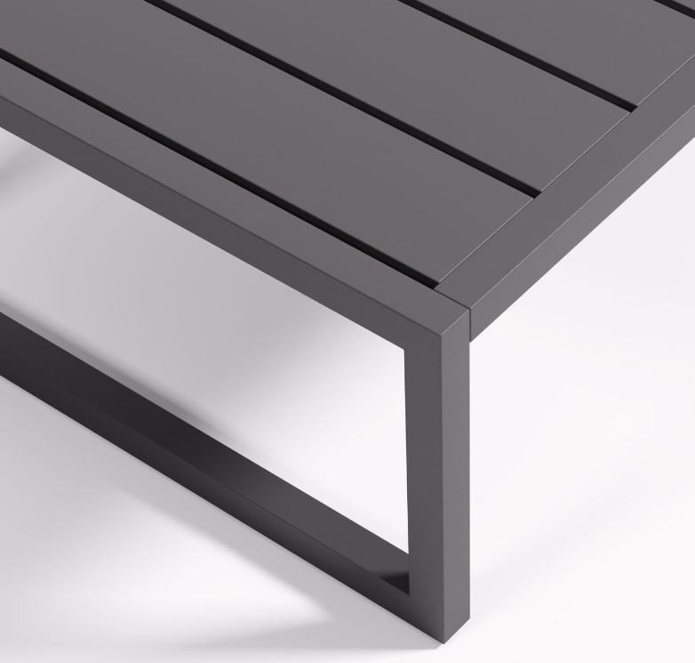 Masa laterala exterior neagra din metal 60x114 cm Comova Kave Home