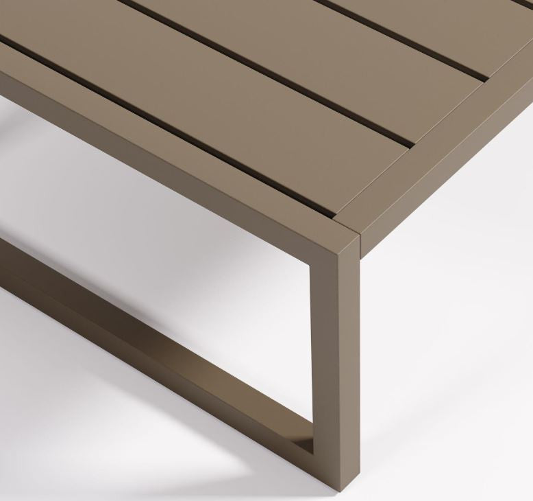 Masa laterala exterior verde din metal 60x114 cm Comova Kave Home