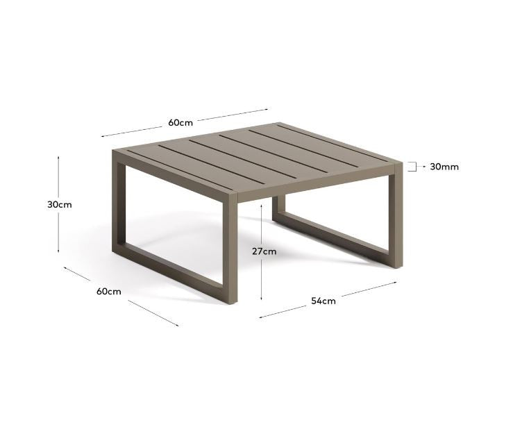 Masa laterala exterior verde din metal 60x60 cm Comova Kave Home