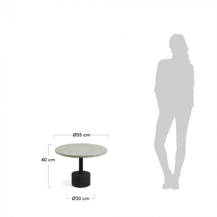 Masa laterala gri din metal 55 cm Delano Kave Home