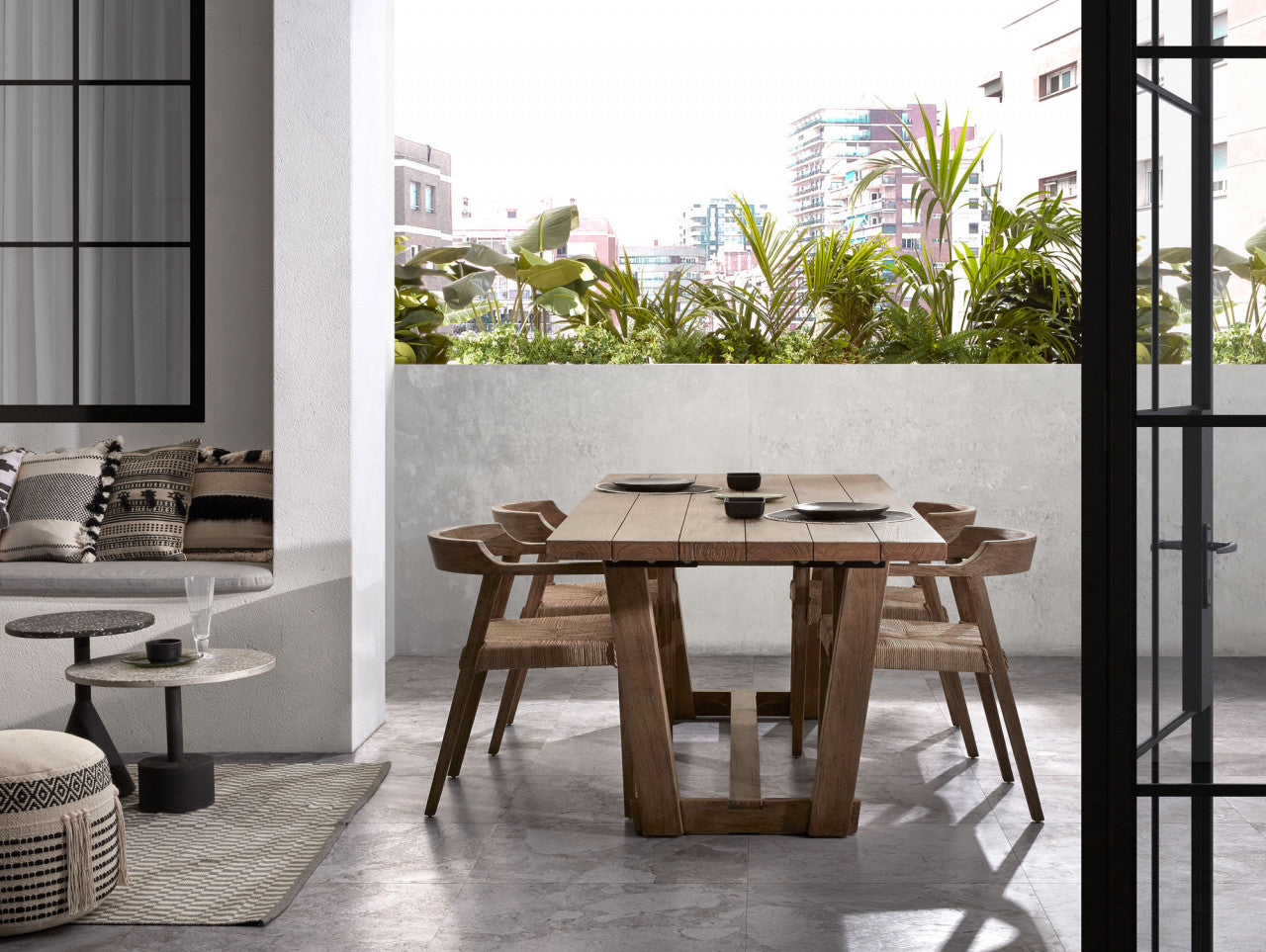 Masa laterala gri din metal 55 cm Delano Kave Home