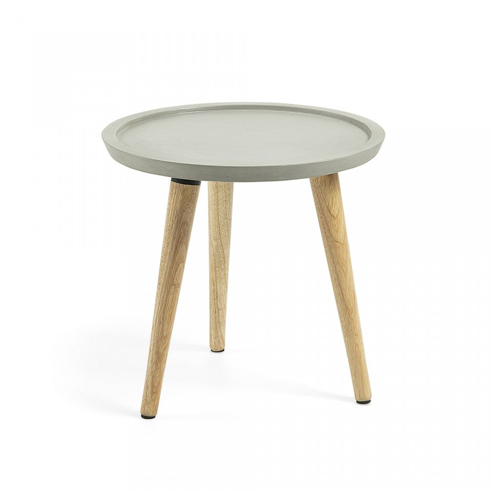 Masa laterala gri/maro din ciment 40 cm Lucy Kave Home