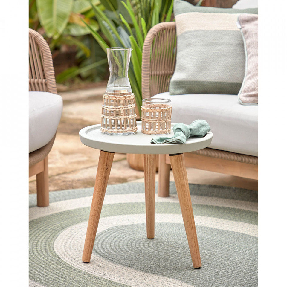 Masa laterala gri/maro din ciment 40 cm Lucy Kave Home