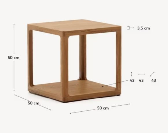 Masa laterala maro din lemn 50x50 cm Maymai Kave Home