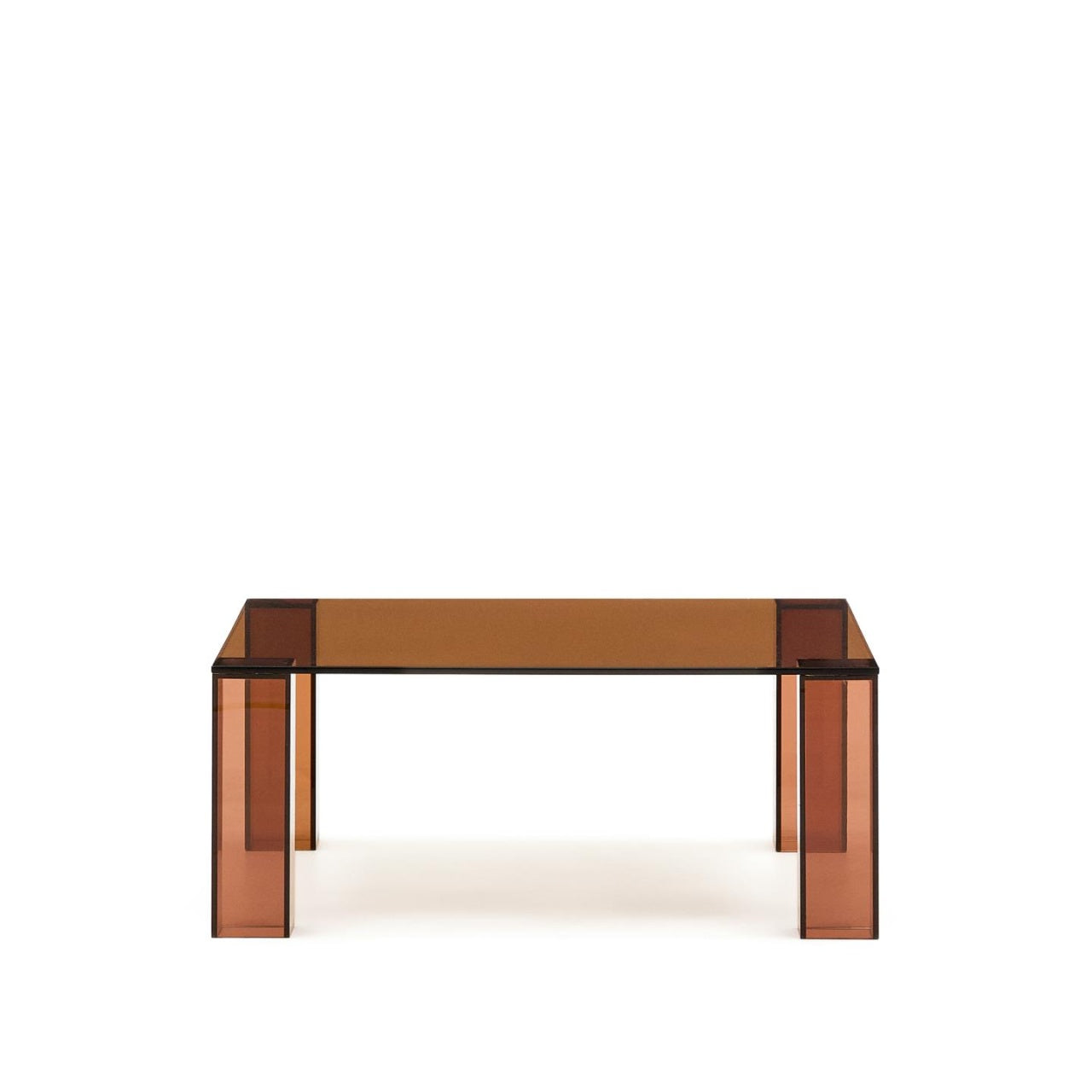Masa laterala maro din sticla 85x85 cm Adularia Kave Home