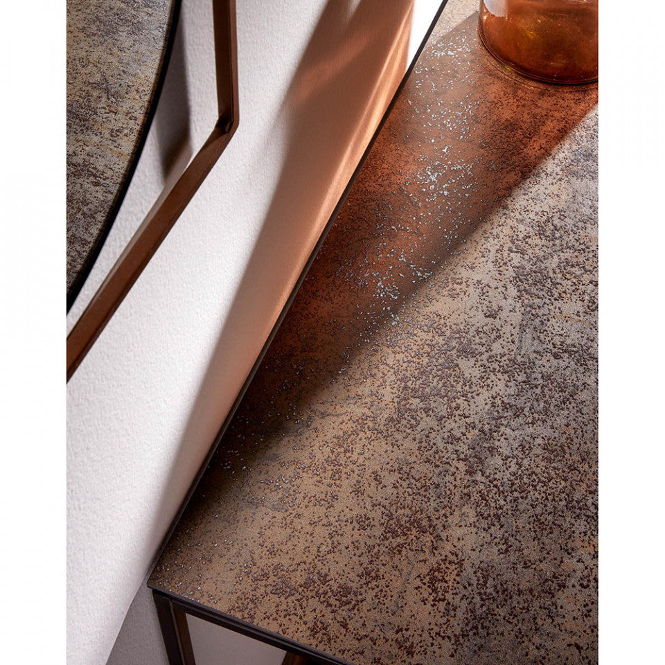Masa laterala neagra din metal si ceramica 30x45 cm Rewena Kave Home