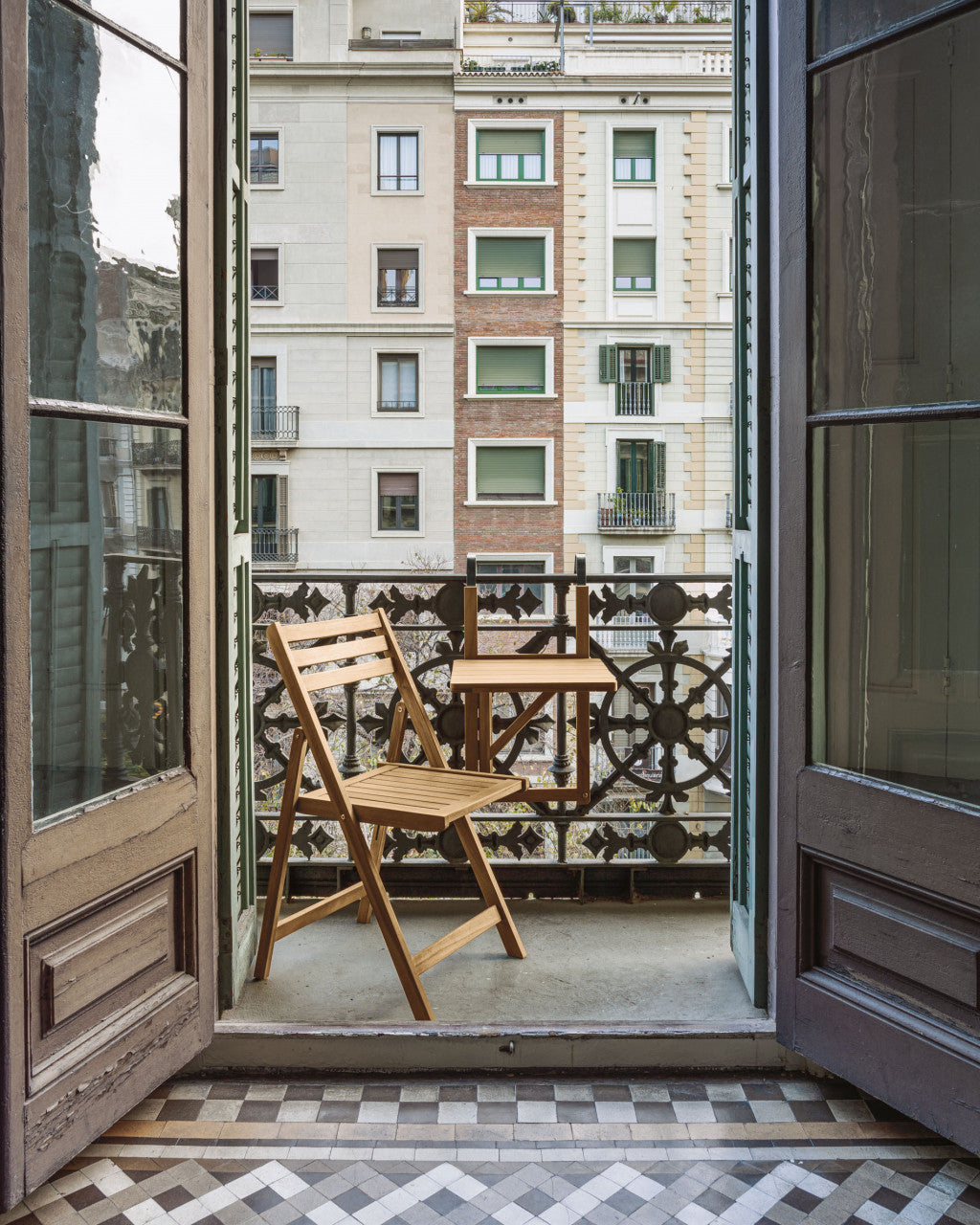 Masa pliabila exterior pentru balcon maro din lemn 40x40 cm Amarillis Kave Home