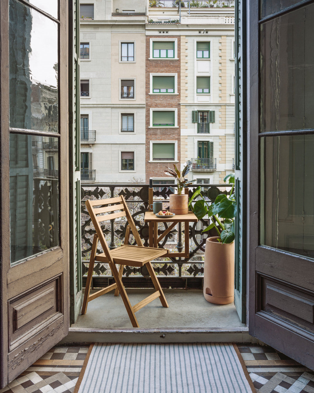 Masa pliabila exterior pentru balcon maro din lemn 40x40 cm Amarillis Kave Home
