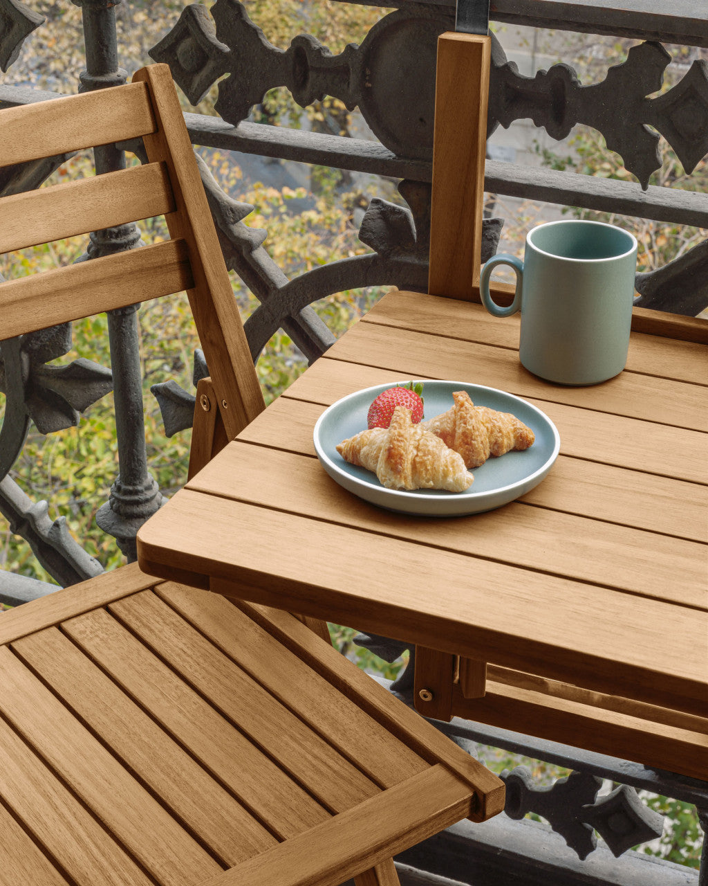 Masa pliabila exterior pentru balcon maro din lemn 40x40 cm Amarillis Kave Home