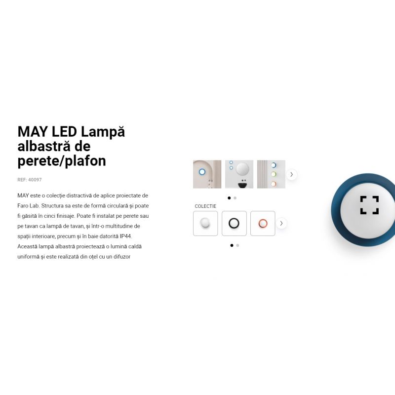 Mini Aplica LED de perete / tavan design modern IP44 MAY Blue