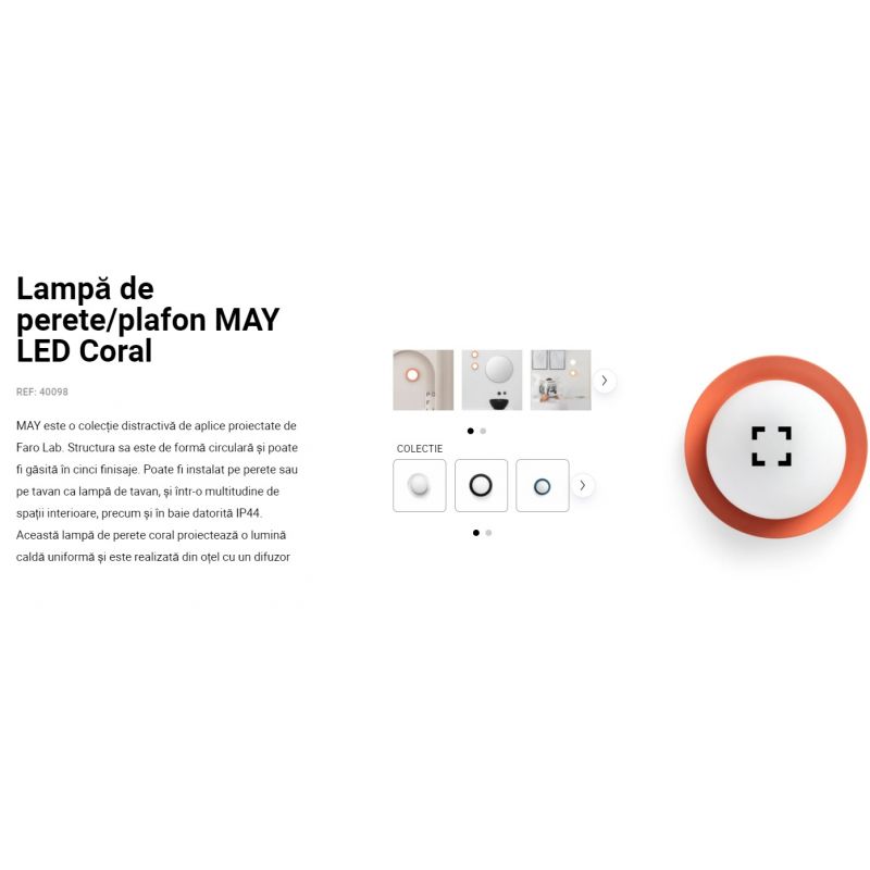 Mini Aplica LED de perete / tavan design modern IP44 MAY Coral