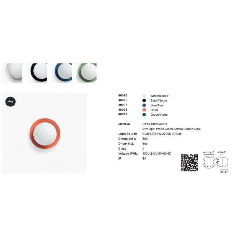 Mini Aplica LED de perete / tavan design modern IP44 MAY White