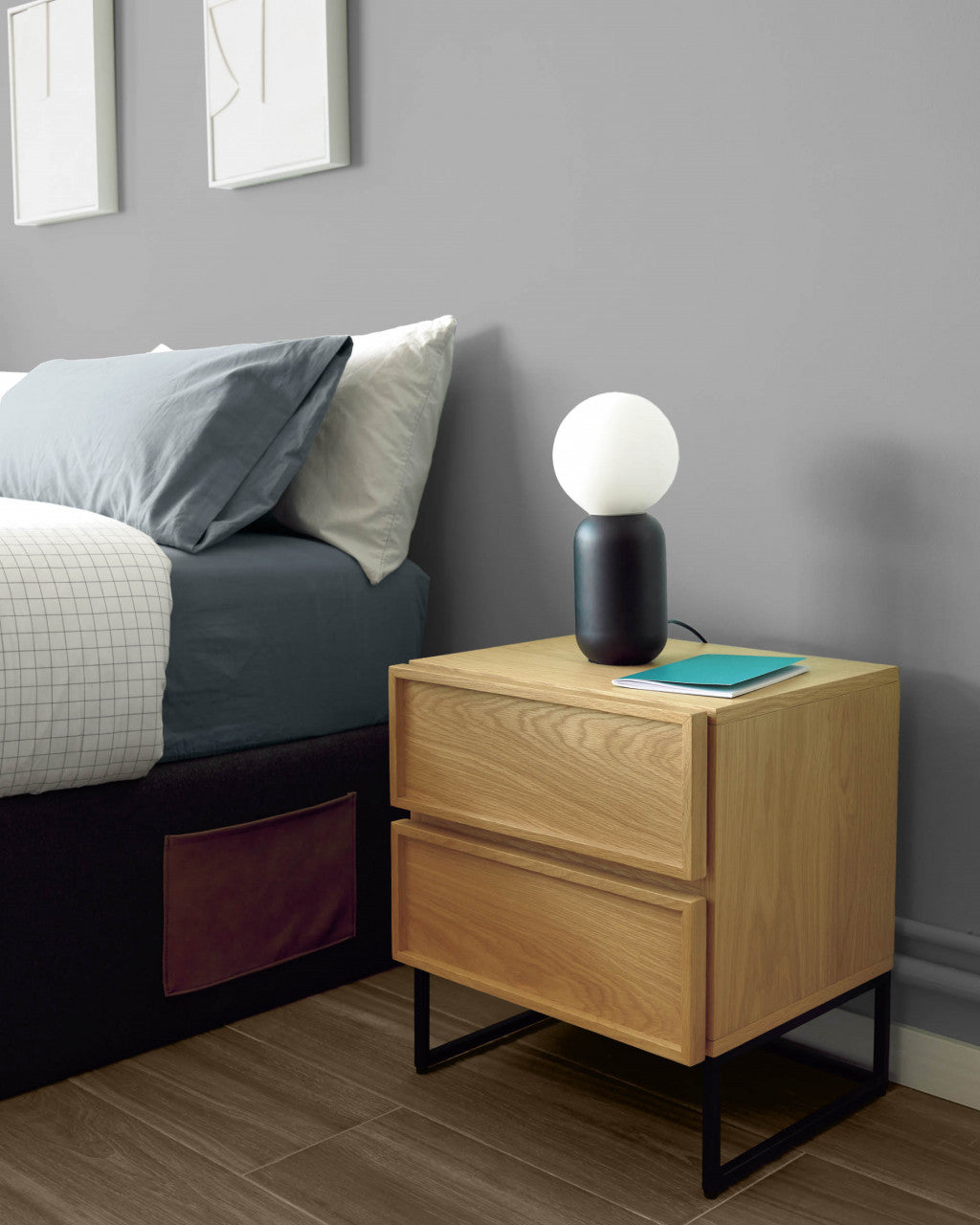 Noptiera maro din metal Taiana Kave Home