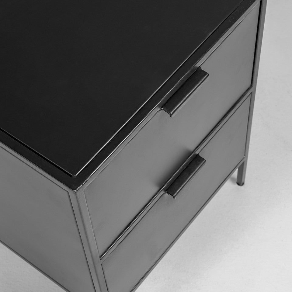 Noptiera neagra din metal Shantay Kave Home