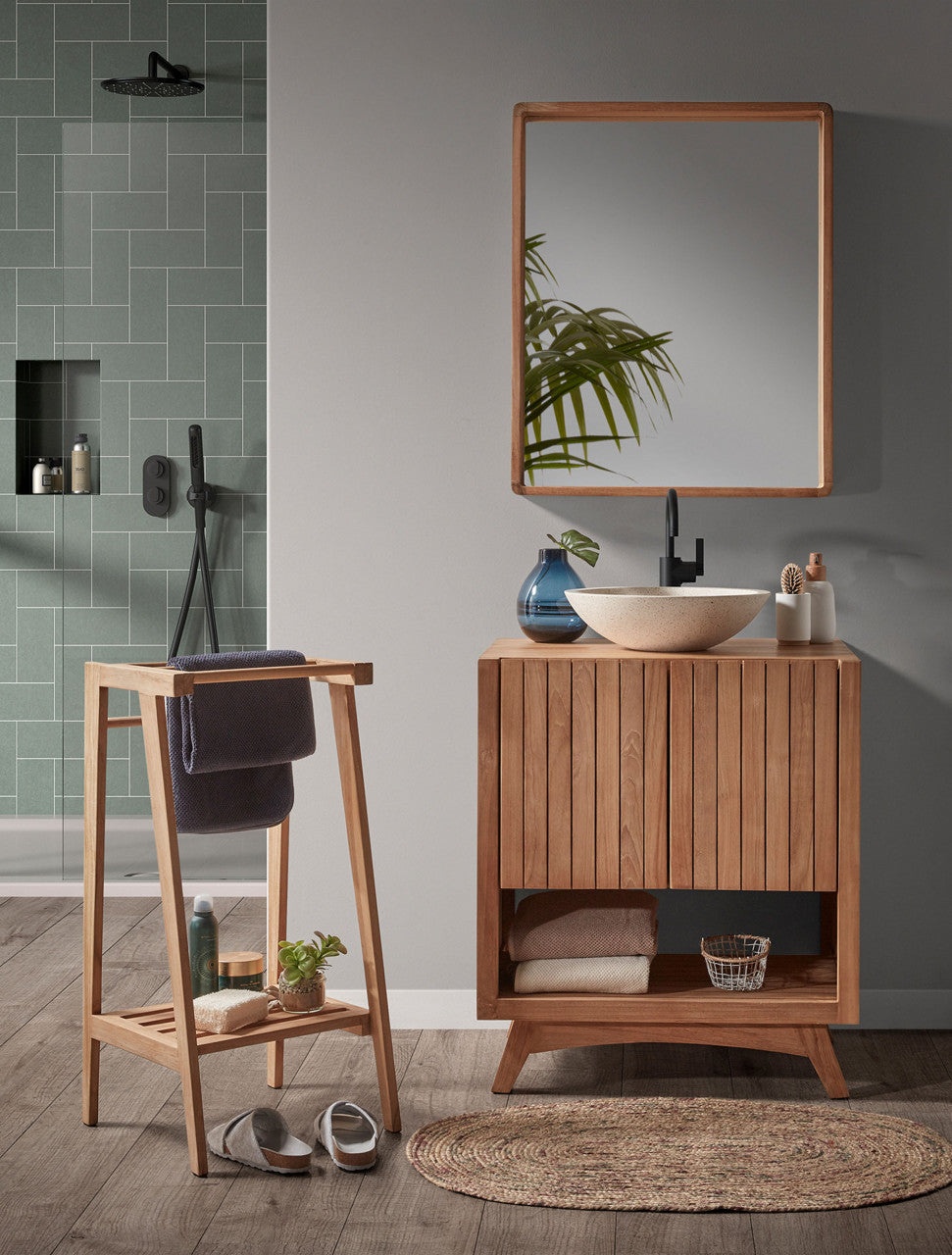 Oglinda dreptunghiulara maro din lemn 65x80 cm Kuveni Kave Home
