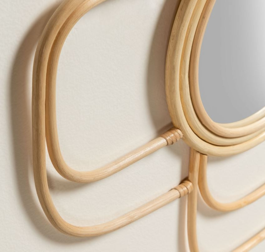 Oglinda maro din fibre naturale 60x60 cm Maeve Kave Home