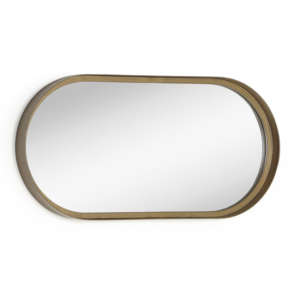 Oglinda ovala aurie din metal 31x62 cm Tiare Kave Home