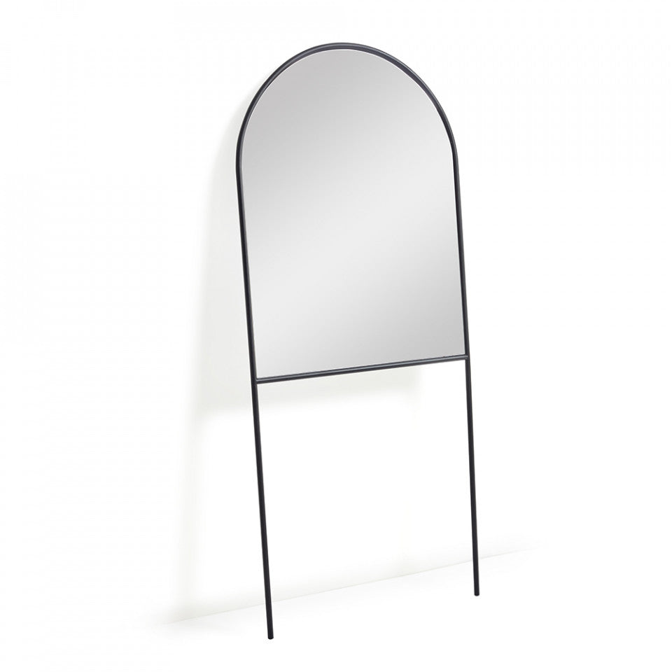 Oglinda ovala neagra din metal 70x161 cm Nazara Kave Home