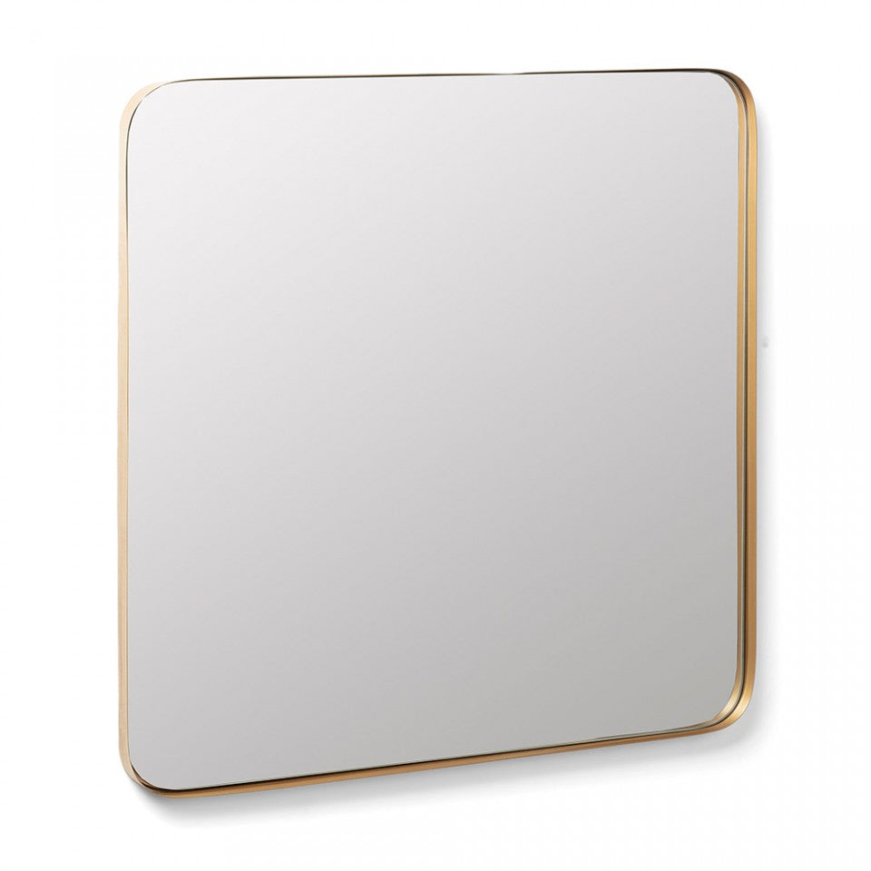 Oglinda patrata aurie din metal 60x60 cm Marco Kave Home