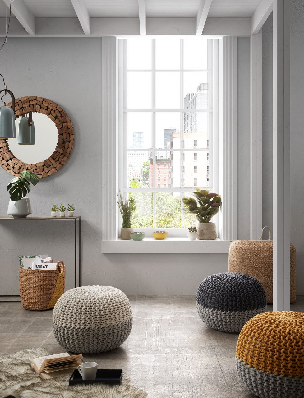 Oglinda rotunda din lemn 80 cm Eliptic Kave Home