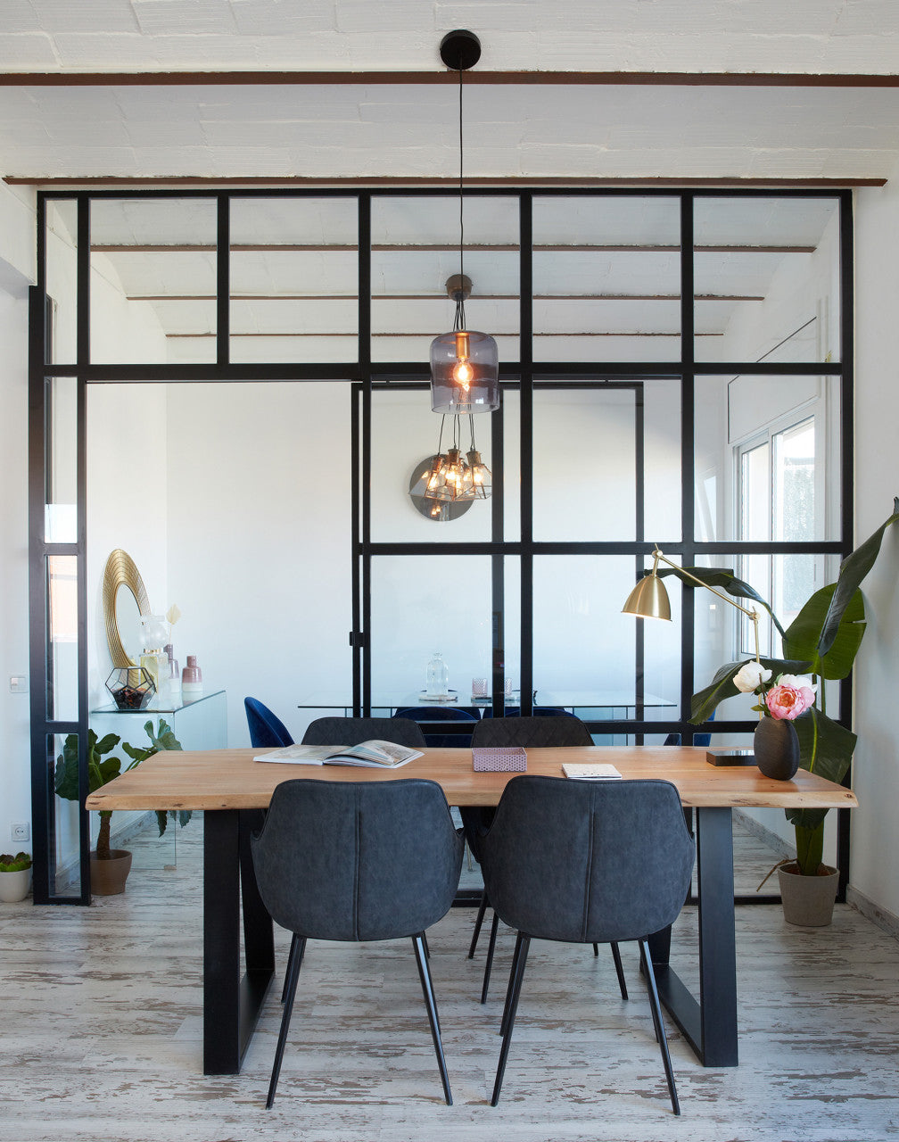 Oglinda rotunda din metal 80 cm Place Kave Home