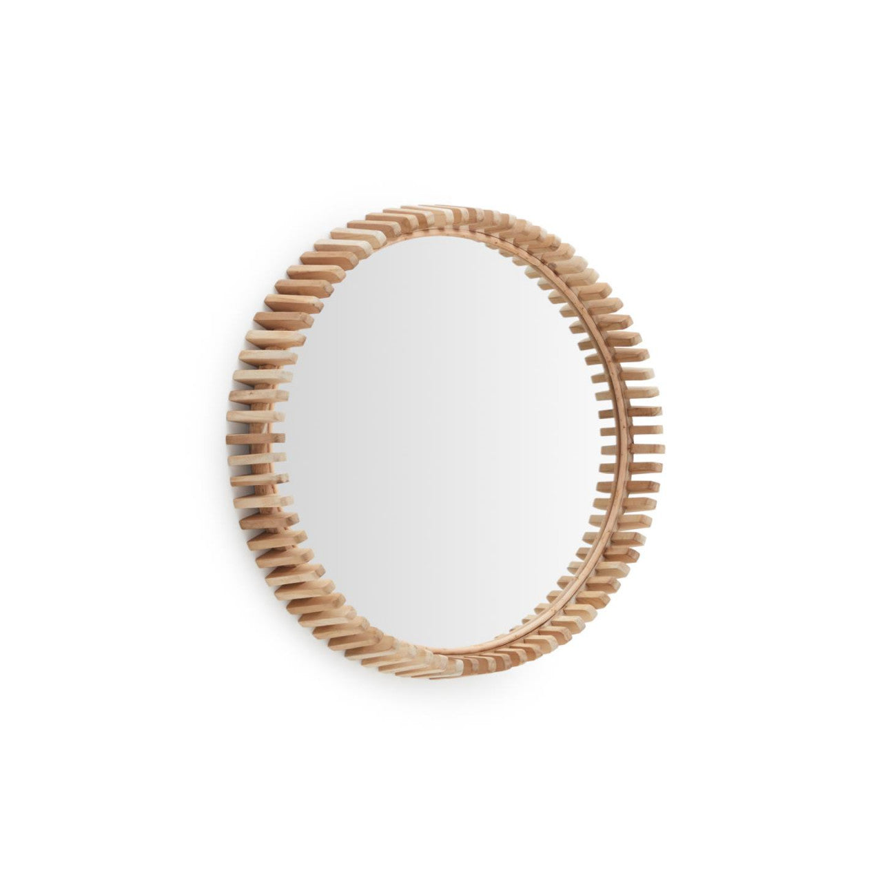 Oglinda rotunda maro din lemn 60 cm Polke Kave Home