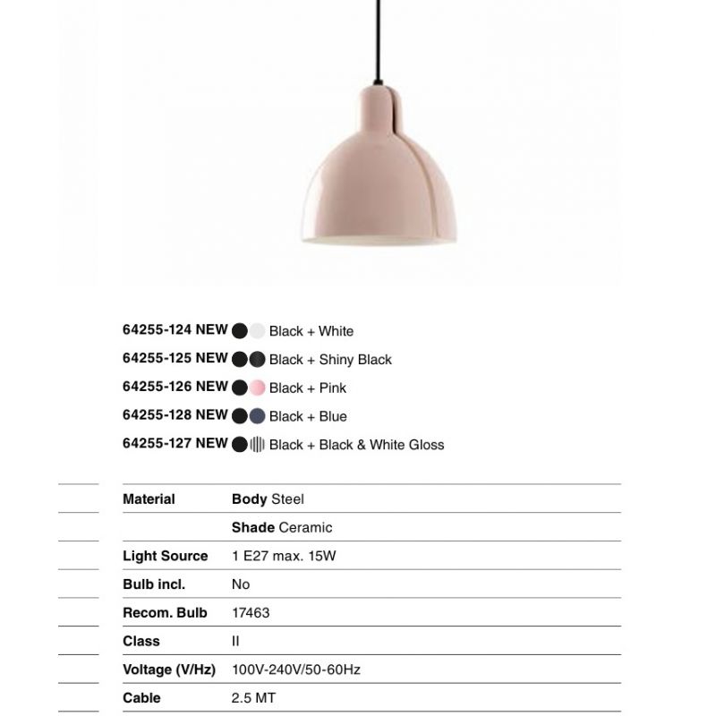 Pendul cu abajur ceramic realizat manual VENICE 200, albastru