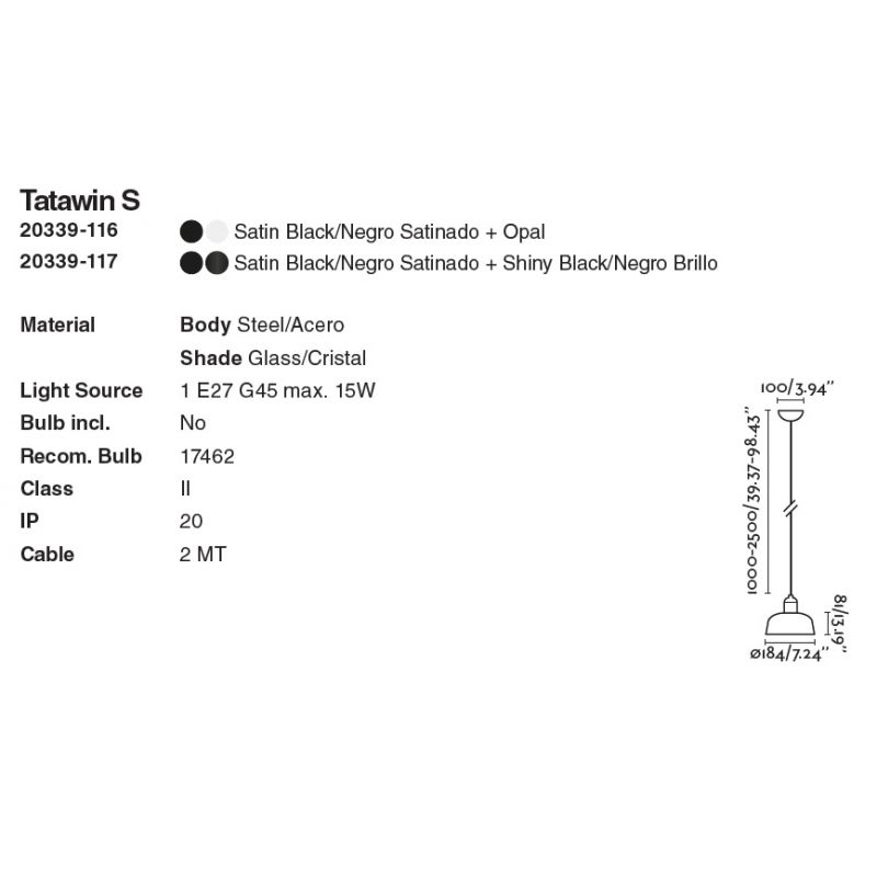 Pendul design modern TATAWIN negru
